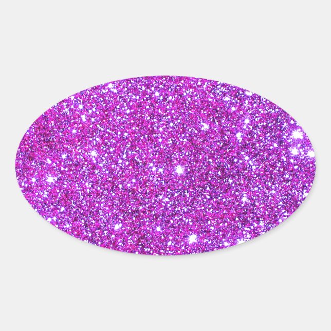 Adesivo Oval Designer de Glitter de Glitter de Glitter Puro e R (Frente)