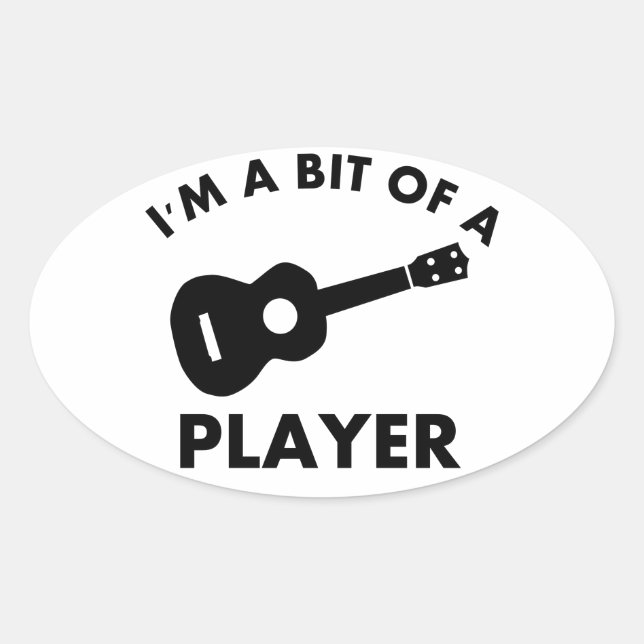 Adesivo Oval Designs de instrumentos musicais Ukelele (Frente)