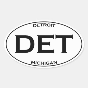 Adesivo Oval DET - Detroit Michigan