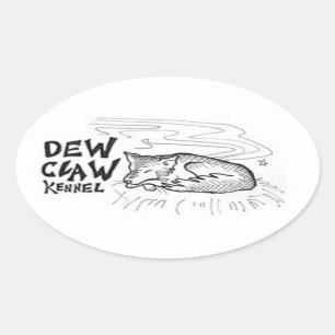Adesivo Oval Dew Claw Kennel Stickers