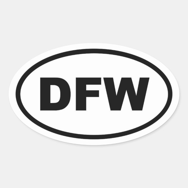 Adesivo Oval DFW Dallas Fort Worth (Frente)