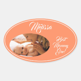 Adesivo Oval Dia de as mães Personalizou Sua Foto.