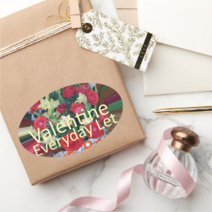 Adesivo Oval Dia de os namorados Art