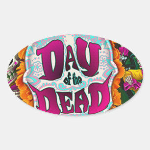 Adesivo Oval Dia dos Mortos