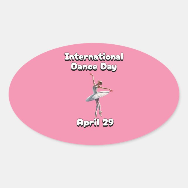 Adesivo Oval Dia Internacional da Dança (Frente)