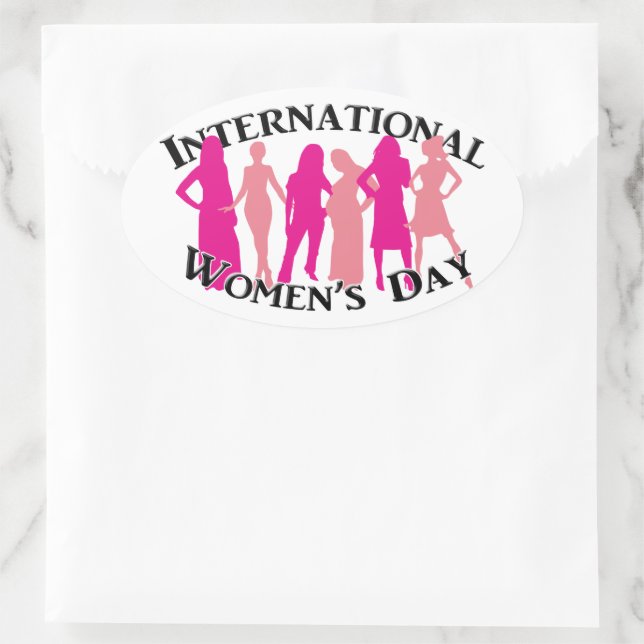 Adesivo Oval Dia Internacional da Mulher (Bolsa)