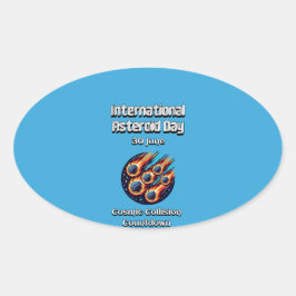 Adesivo Oval Dia Internacional do Asteroide.