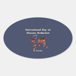 Adesivo Oval Dia Internacional para a Redução do Risco de Catás