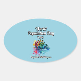 Adesivo Oval Dia Mundial da População. 11 de julho