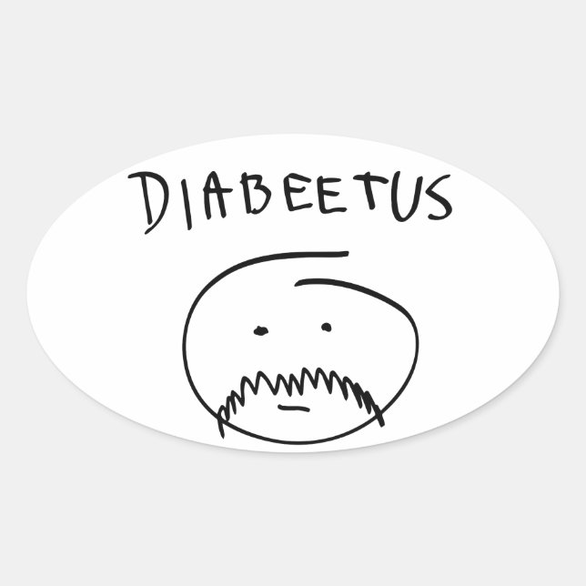Adesivo Oval Diabeetus (Versão do esboço) (Frente)
