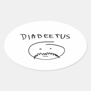 Adesivo Oval Diabeetus (versão do esboço)