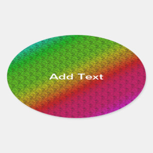 Adesivo Oval Diag Gradient Floral Verde