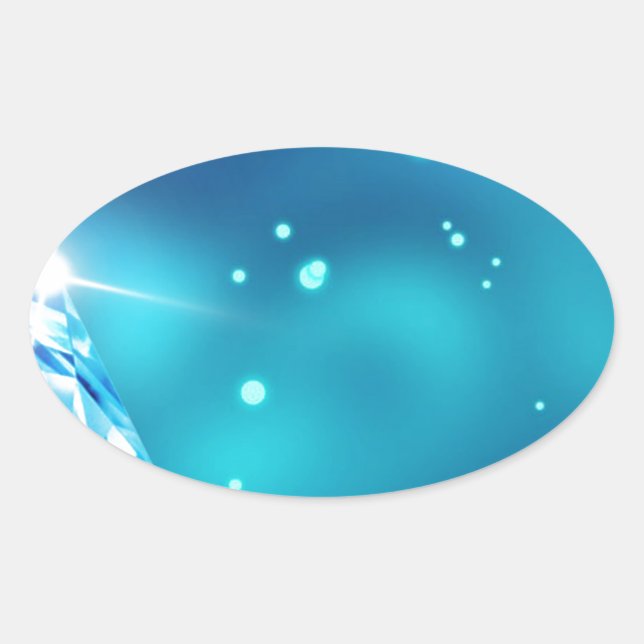 Adesivo Oval diamante azul (Frente)
