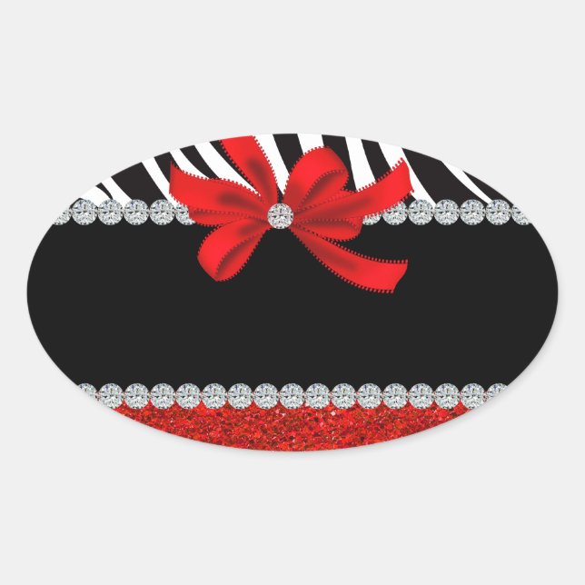 Adesivo Oval Diamond Diva (brilho vermelho) (Frente)