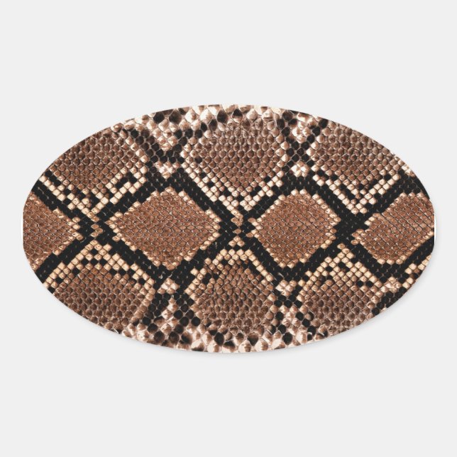 Adesivo Oval Diamond Rattlesnake Cobra Skin (Frente)