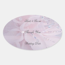 Adesivo Oval Diamond Wedding Obrigado