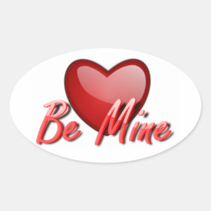 Adesivo Oval Dias de os namorados Stickers/Be Mine