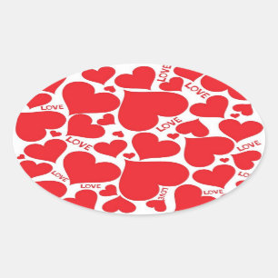 Adesivo Oval Dias de os namorados Stickers/Love and Hearts