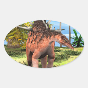 Adesivo Oval Dinossaur Kentrosaurus