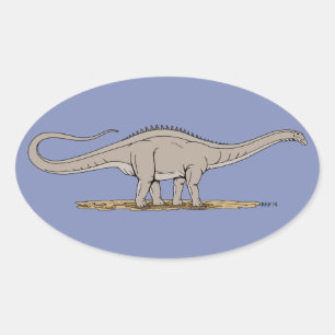 Adesivo Oval Dinossauro Jurássico Apatossauro