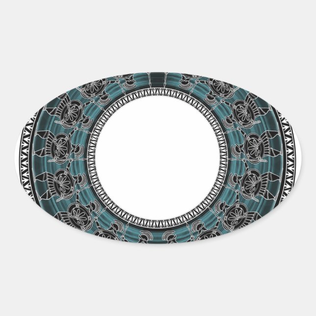 Adesivo Oval Disco Grego Retroativo (Frente)