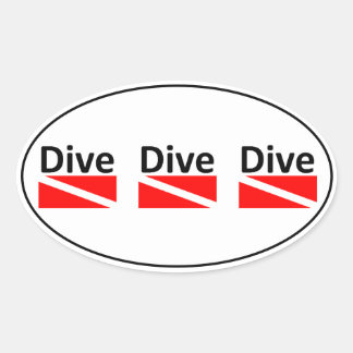 Adesivo Oval DIVE DIVE DIVE Stick