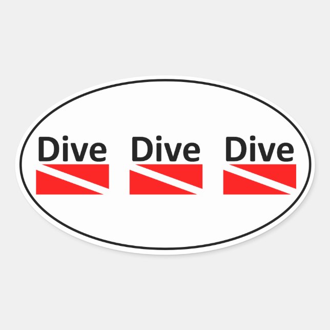 Adesivo Oval DIVE DIVE DIVE Stick (Frente)