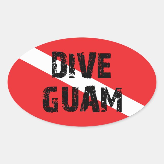 Adesivo Oval Dive Guam (Frente)