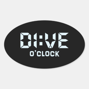 Adesivo Oval Dive O'Clock
