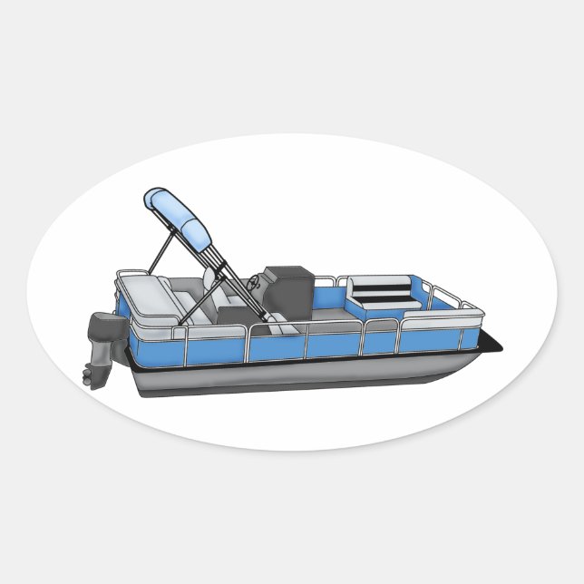 Adesivo Oval diversão de pontoon (Frente)