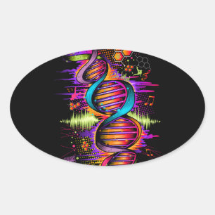 Adesivo Oval DNA musical