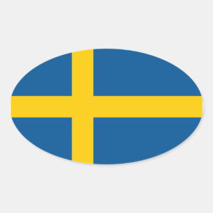 Adesivo Oval do sinalizador de Suecia