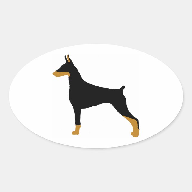 Adesivo Oval doberman pinscher (Frente)