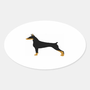 Adesivo Oval doberman pinscher