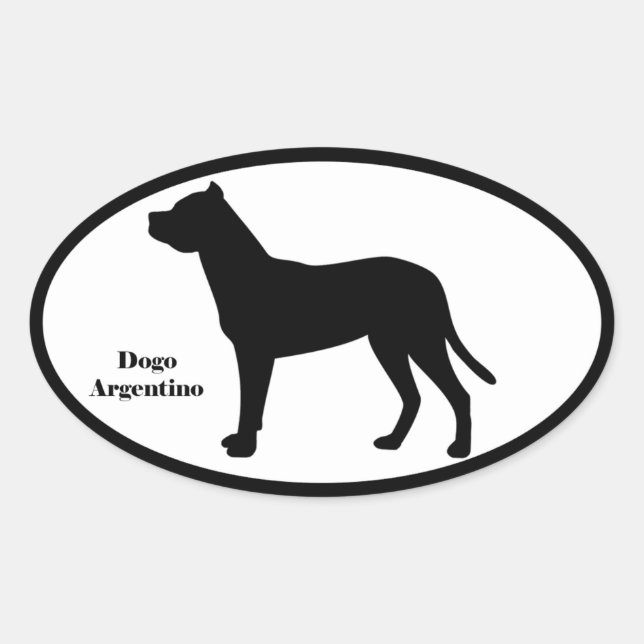 Adesivo Oval Dogo Argentino SIlhouette (Frente)