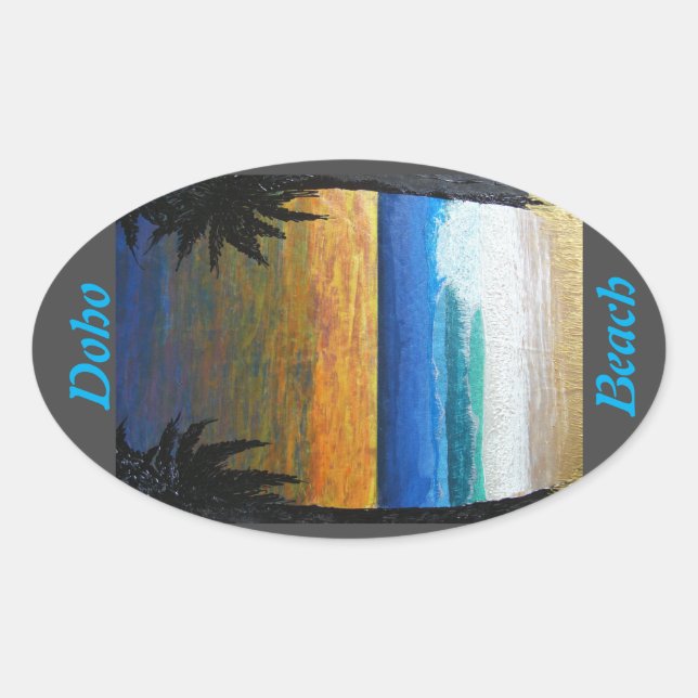 Adesivo Oval Doho Beach (Frente)