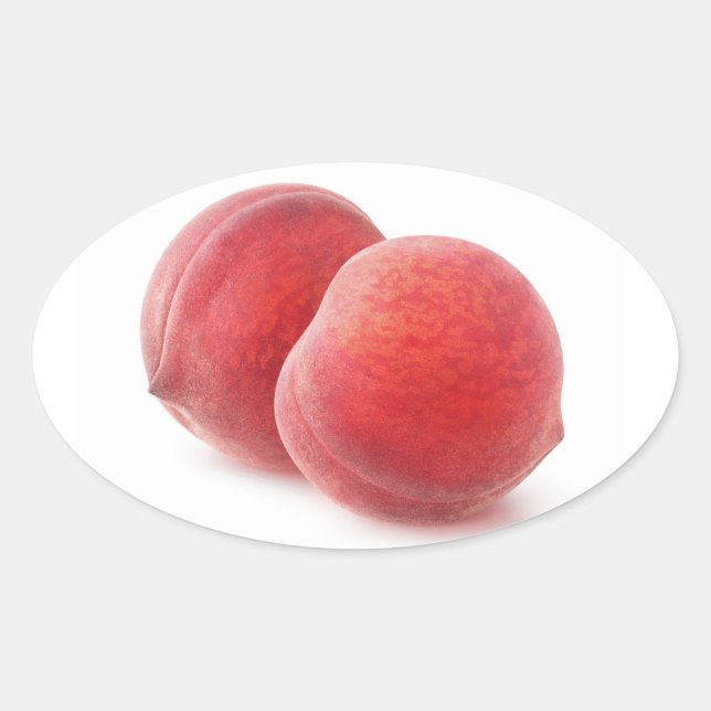 Adesivo Oval Dois pêssegos (Frente)
