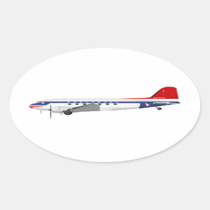 Adesivo Oval Douglas DC-3 Skytrain Northwest Airlines