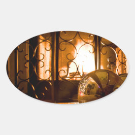 Adesivo Oval Dourado Bauble Próar Lareira Sticker by RoseWrite