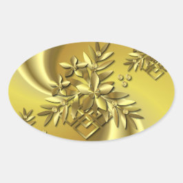 Adesivo Oval Dourado puro