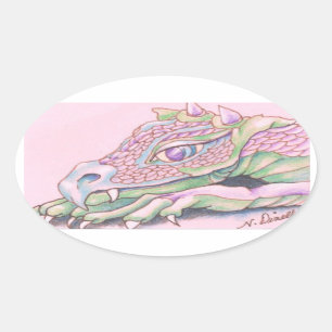 Adesivo Oval Dragão