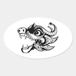 Adesivo Oval dragão