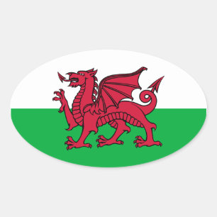 Adesivo Oval Dragão de Wales