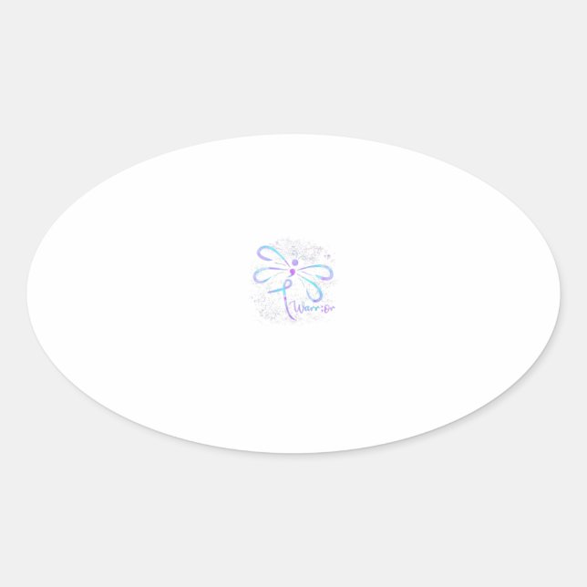 Adesivo Oval Dragonfly de Sensibilização para a Prevenção ao Su (Frente)