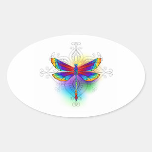 Adesivo Oval Dragonfly Poligonal