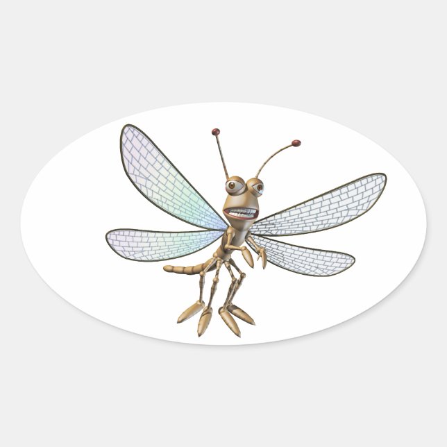 Adesivo Oval Dragonfly Stickers (Frente)