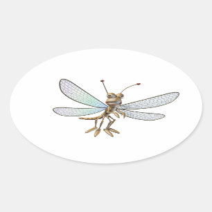 Adesivo Oval Dragonfly Stickers