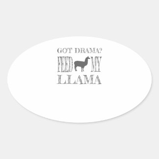 Adesivo Oval Drama Llama Fez Drama Alimentar Meu Lama