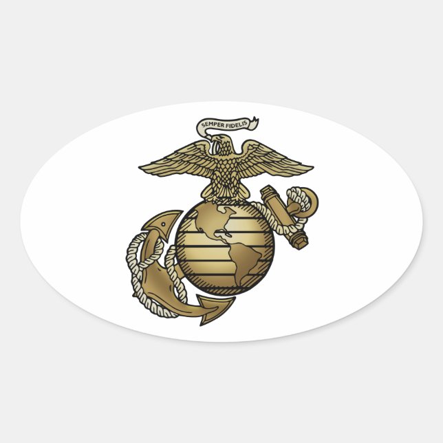Adesivo Oval Eagle Globe Anchor (Frente)
