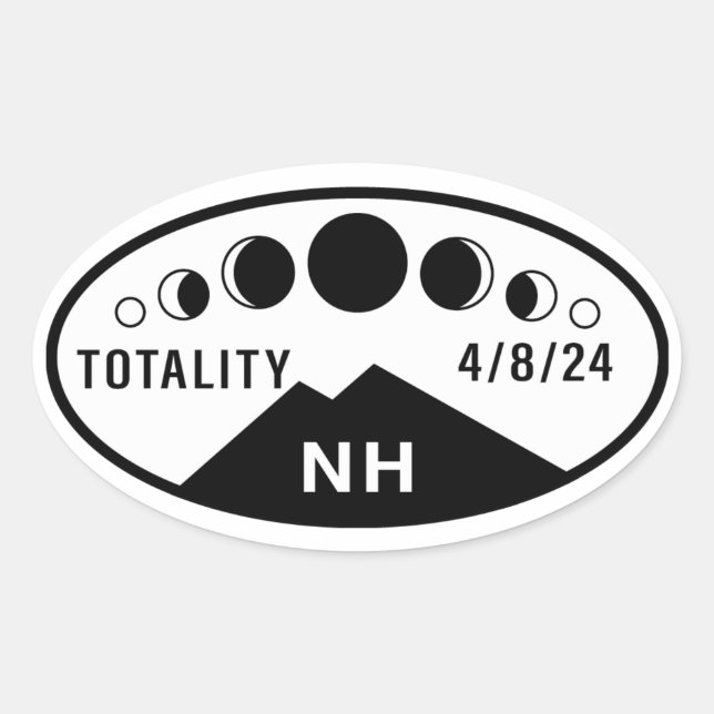 Adesivo Oval Eclipse Water Bottle Sticker - New Hampshire - 24 (Frente)